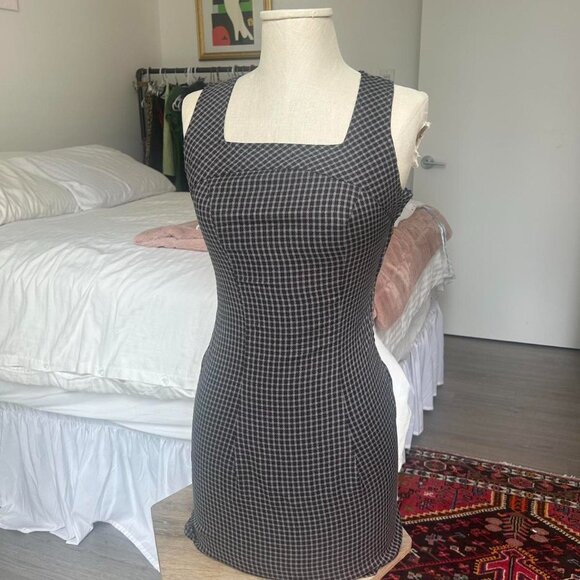 Y2K Plaid Bodycon Mini Dress  - Picture 2 of 5